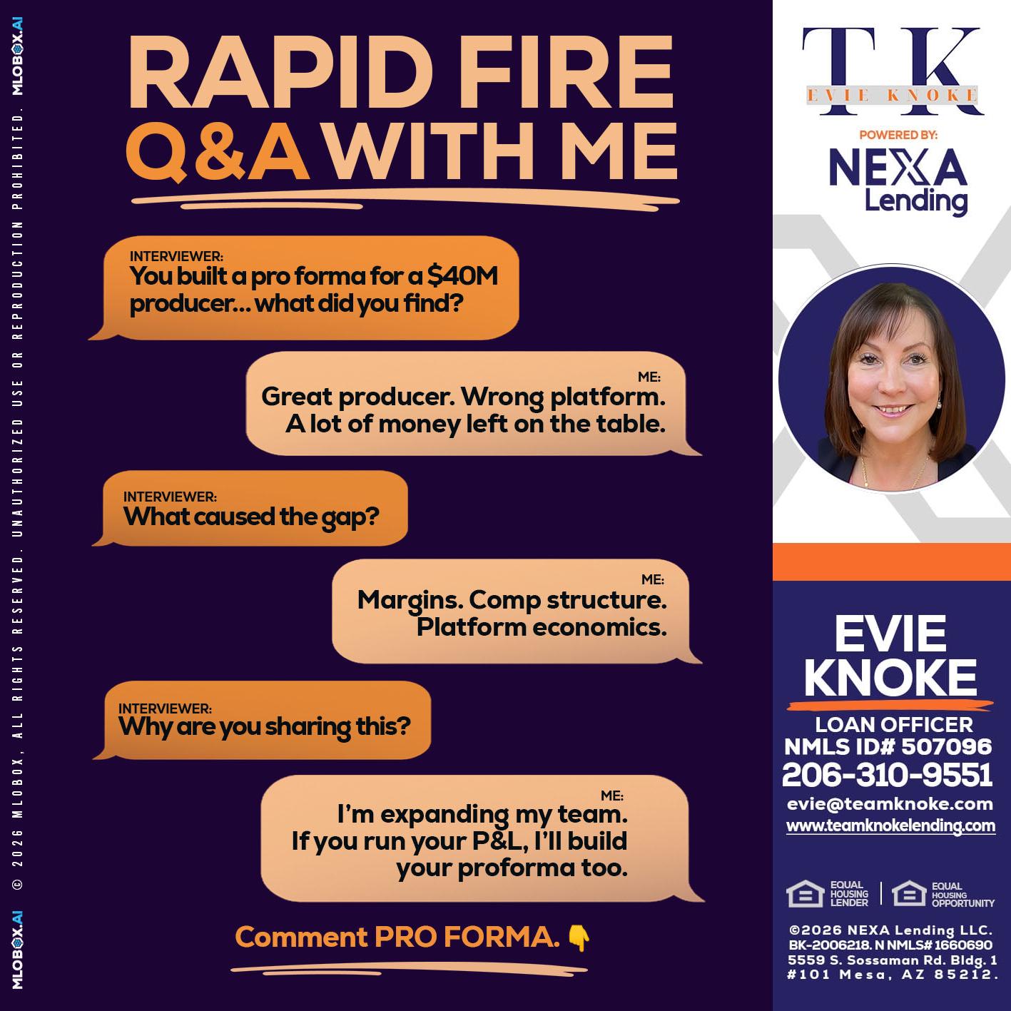 RAPID FIRE - Evie Knoke -Loan Officer