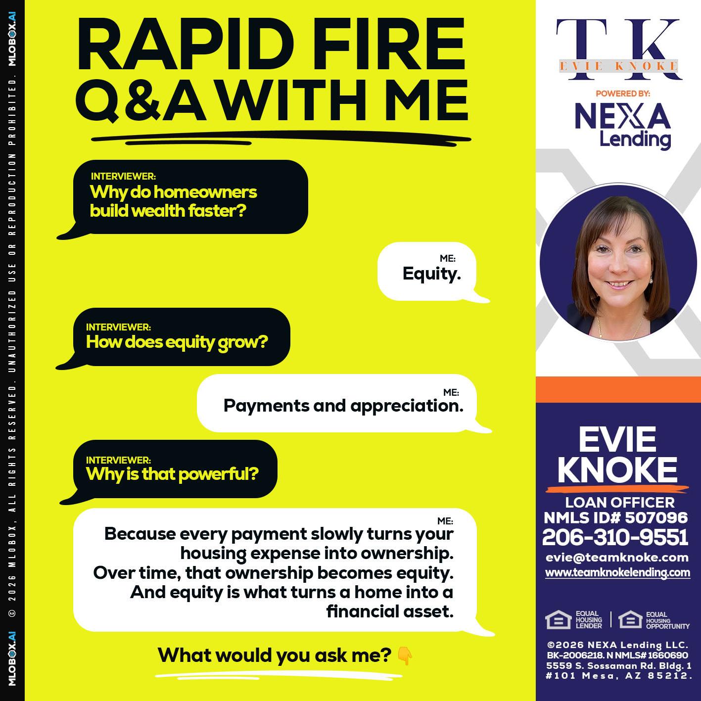 RAPID FIRE Q&A - Evie Knoke -Loan Officer