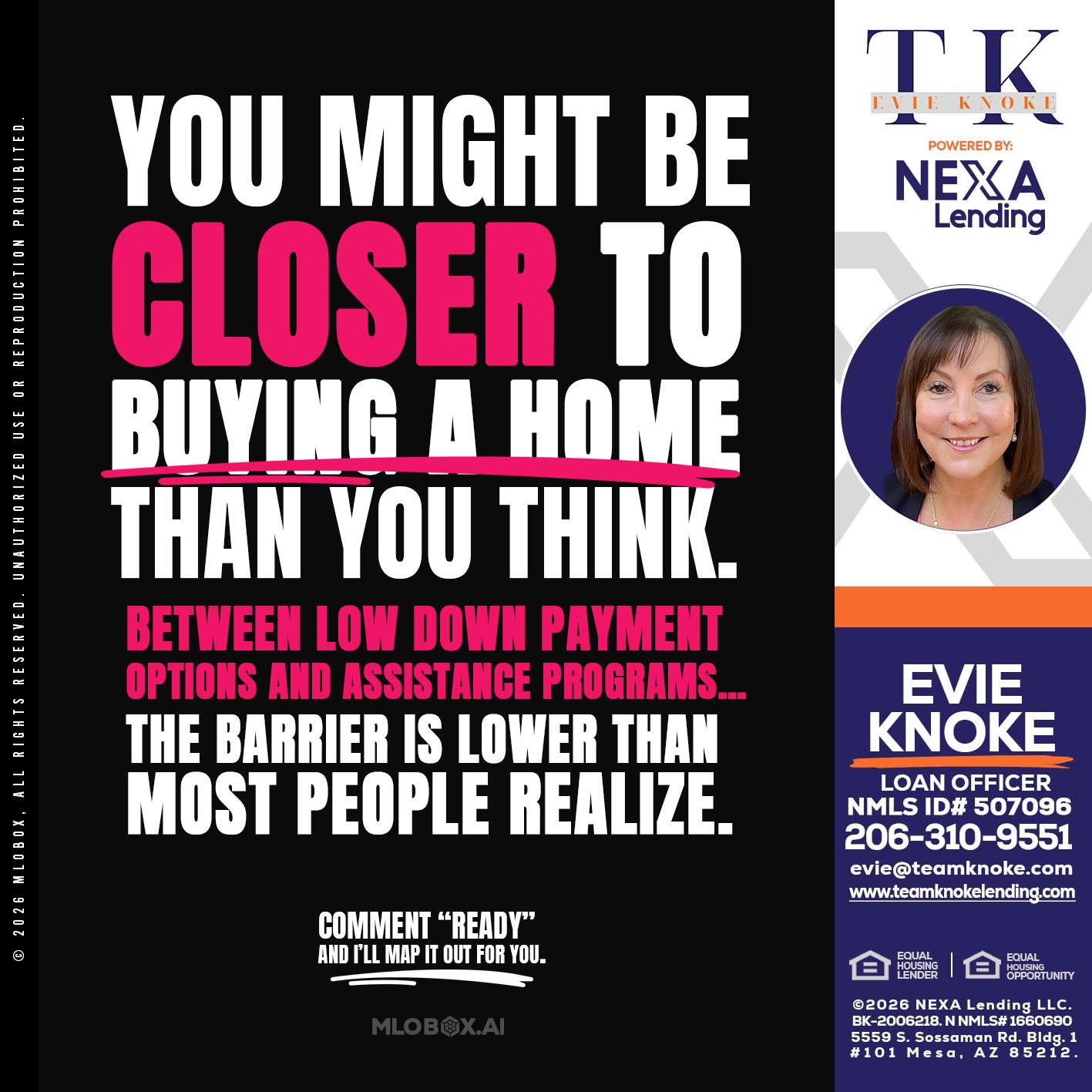 YOU MIGHT BE - Evie Knoke -Loan Officer