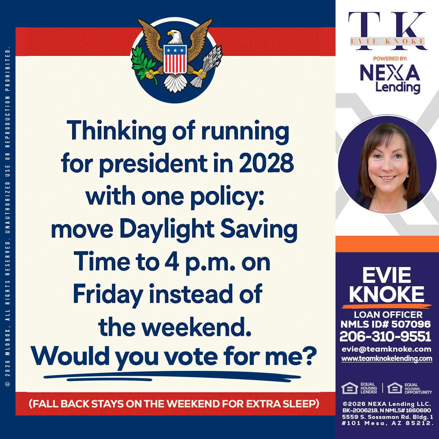 THINKING OF RUNING - Evie Knoke -Loan Officer