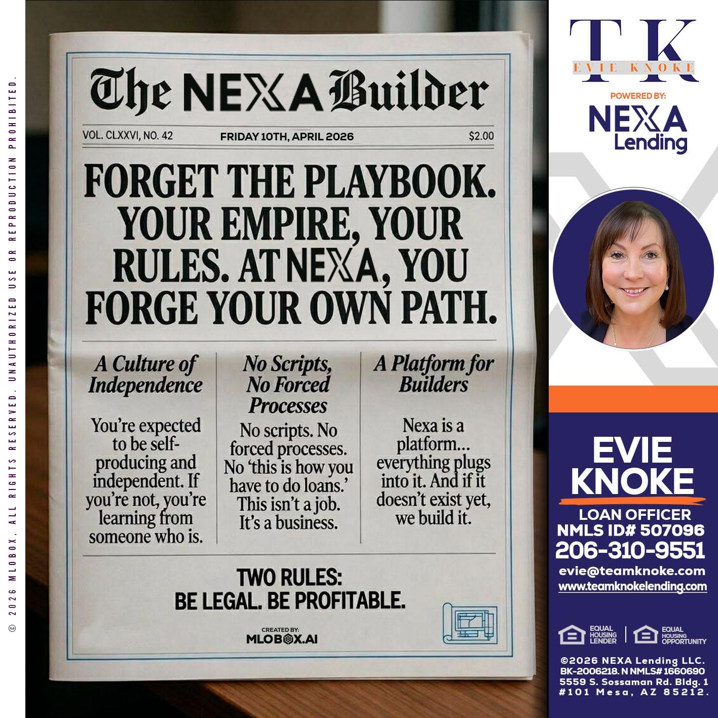 THE NEXA BUILDER - Evie Knoke -Loan Officer