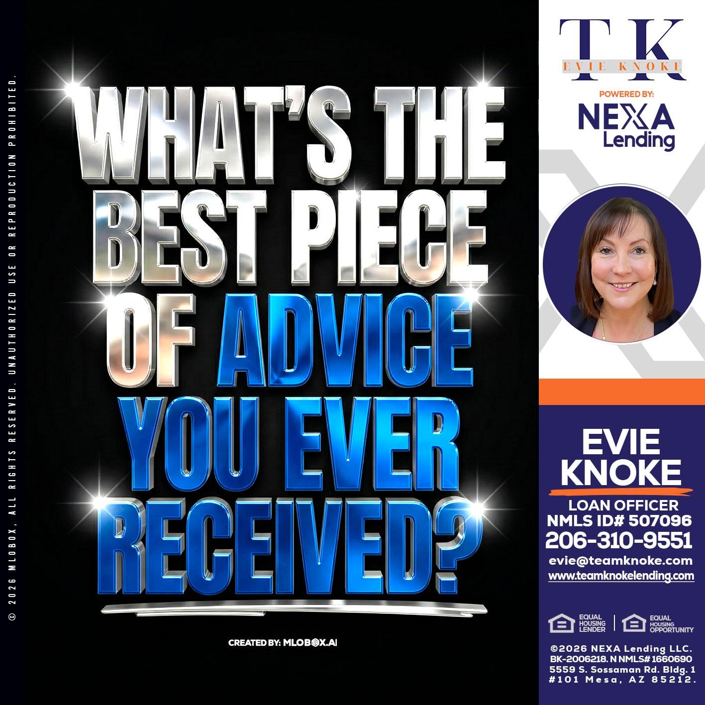 WHATS THE BEST - Evie Knoke -Loan Officer