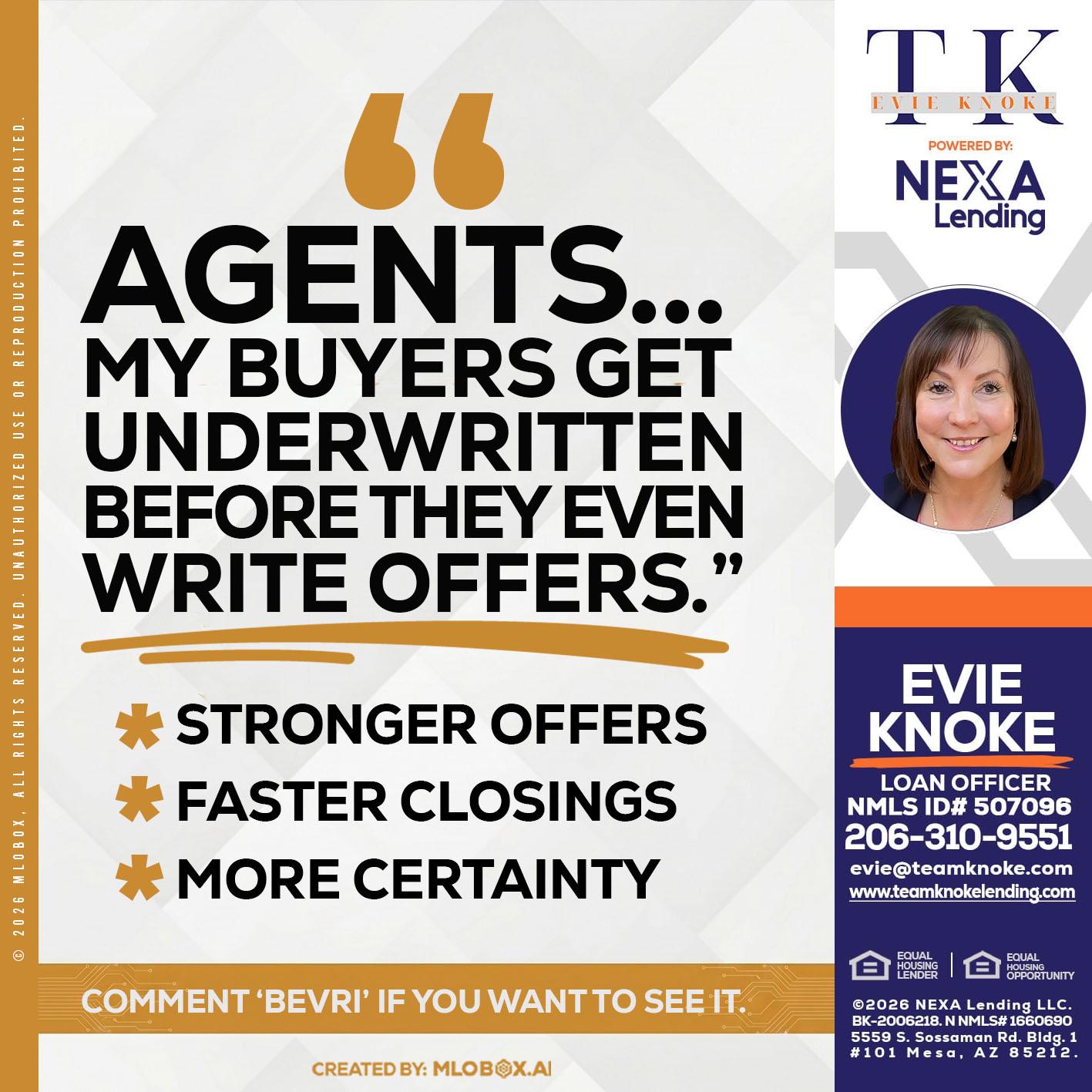 agents - Evie Knoke -Loan Officer