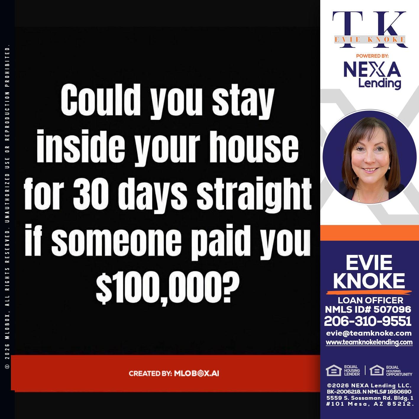 COULD YOU STAY - Evie Knoke -Loan Officer