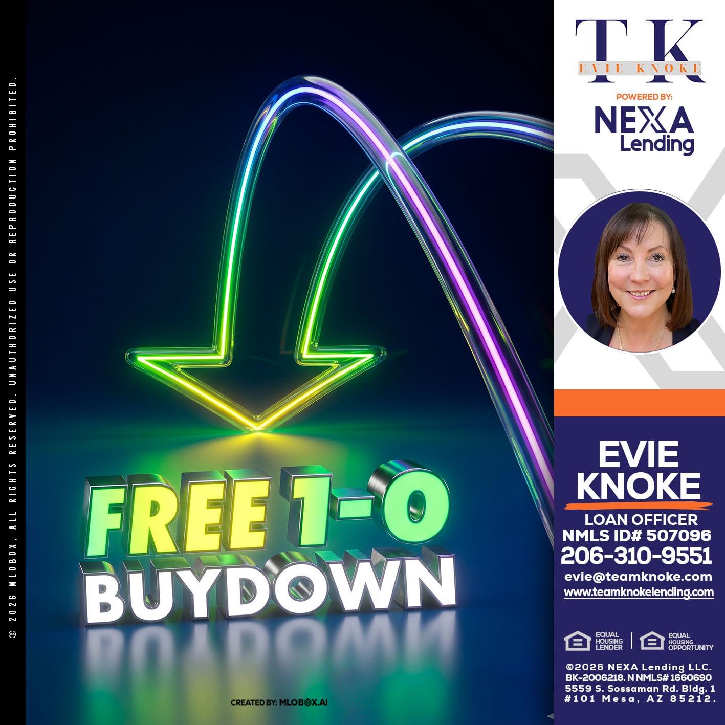 FREE 1-0 BUYDOWN - Evie Knoke -Loan Officer