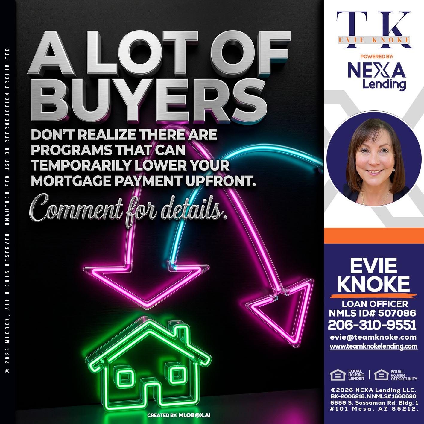 A LOT OF BUYERS - Evie Knoke -Loan Officer