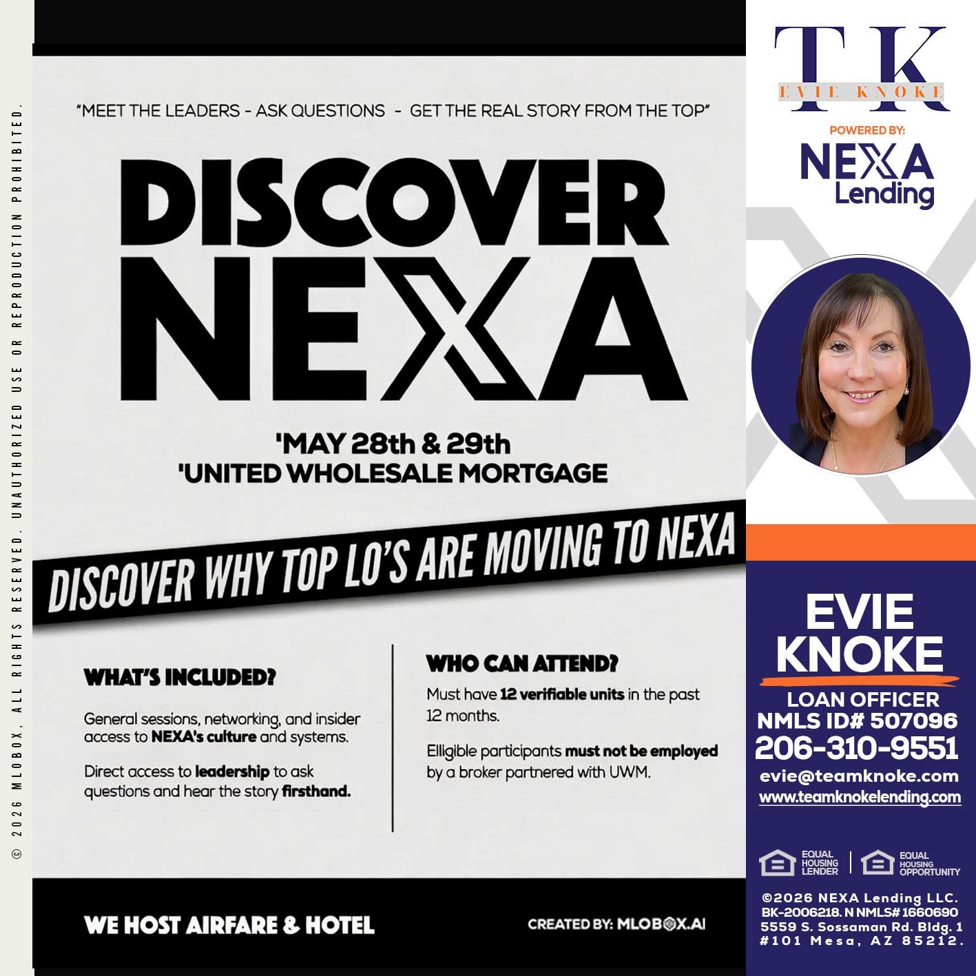 DISCOVER NEXA - Evie Knoke -Loan Officer