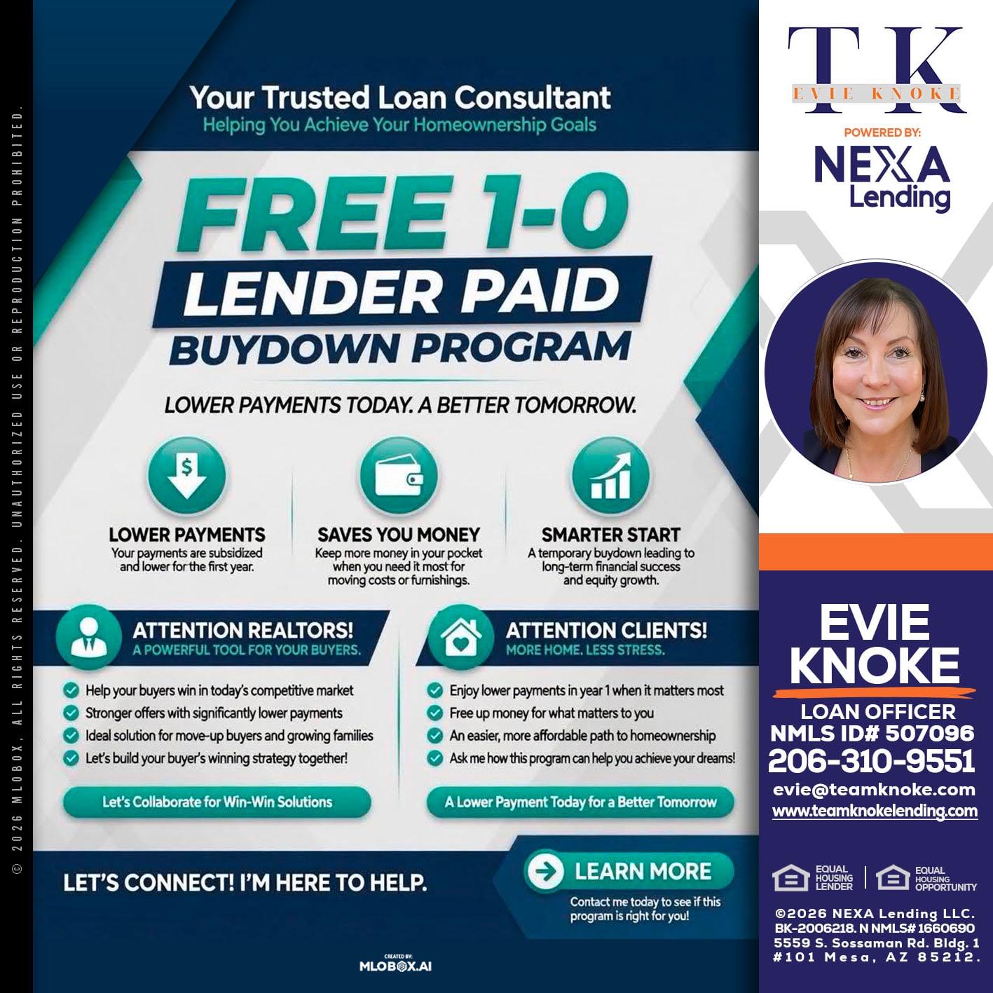 FREE 1-0 - Evie Knoke -Loan Officer