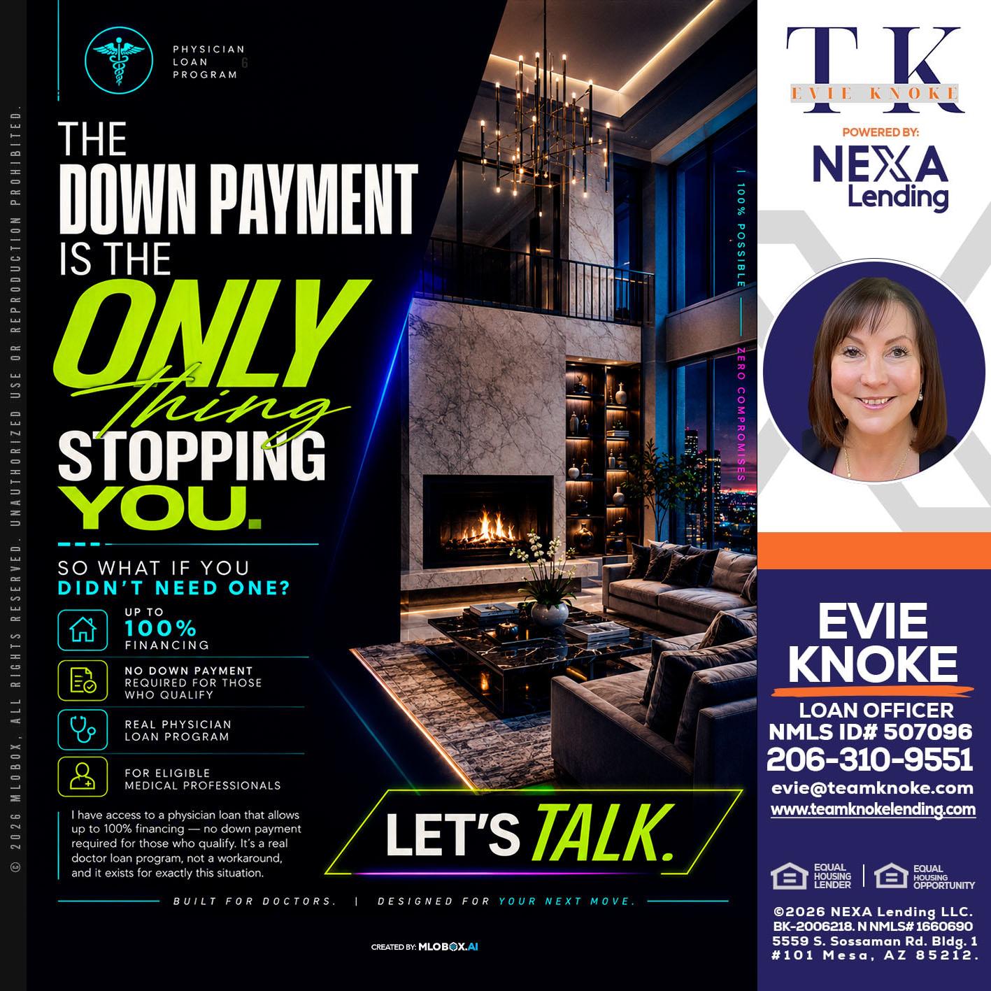 THE DOWN PAYMENT - Evie Knoke -Loan Officer