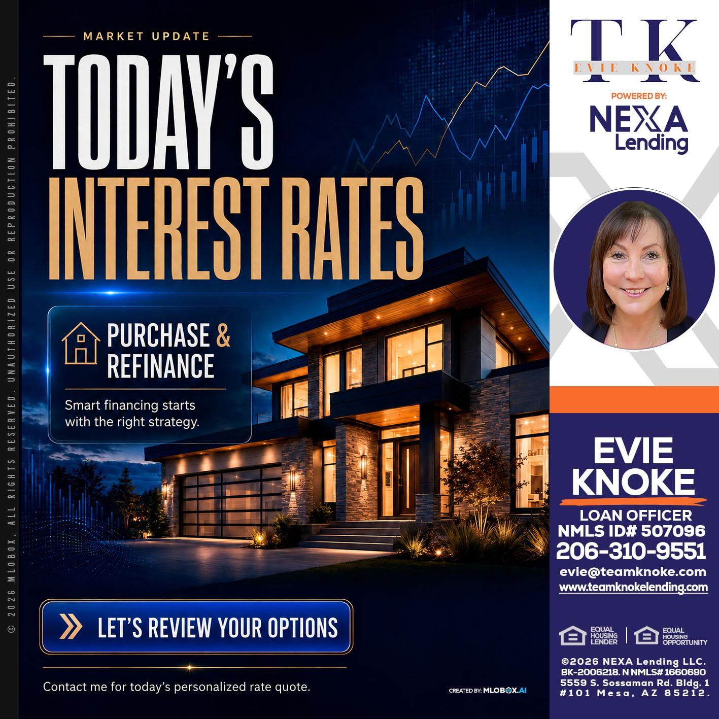 TODAYS RATES - Evie Knoke -Loan Officer